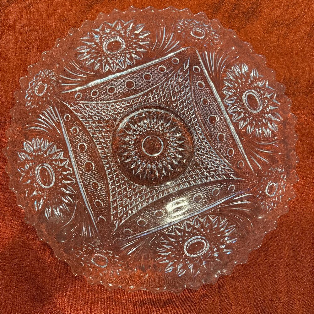 Vintage Pressed Glass Serving Plate
